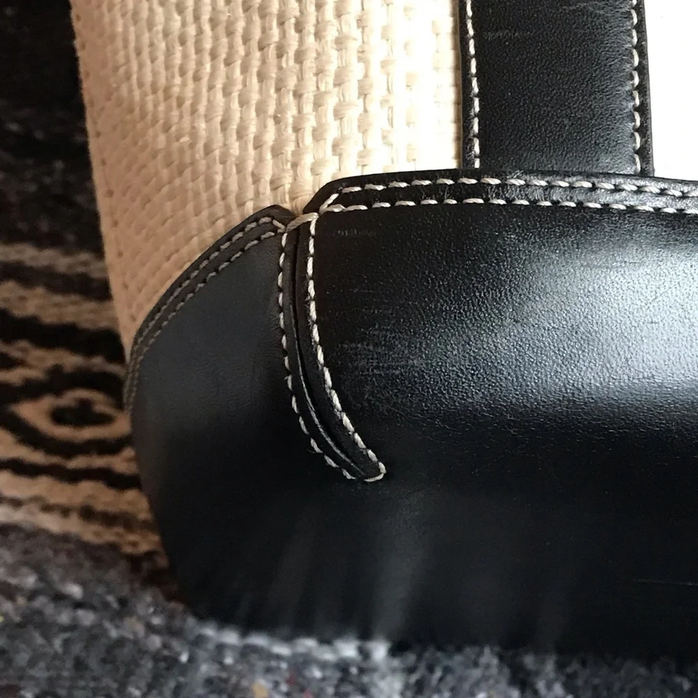 Coach Legacy Vintage Straw And Leather Small Tote, 8909 - Picture 9 of 15